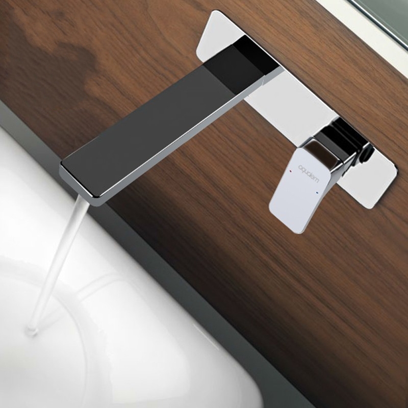 Viola Wall Mounted Chrome Finish Bathroom Sink Faucet